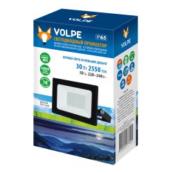 ULF-Q517 30W-6500K IP65 220-240V BLACK Прожектор светодиодный. Дневной свет6500К. Корпус черный. TM Volpe
