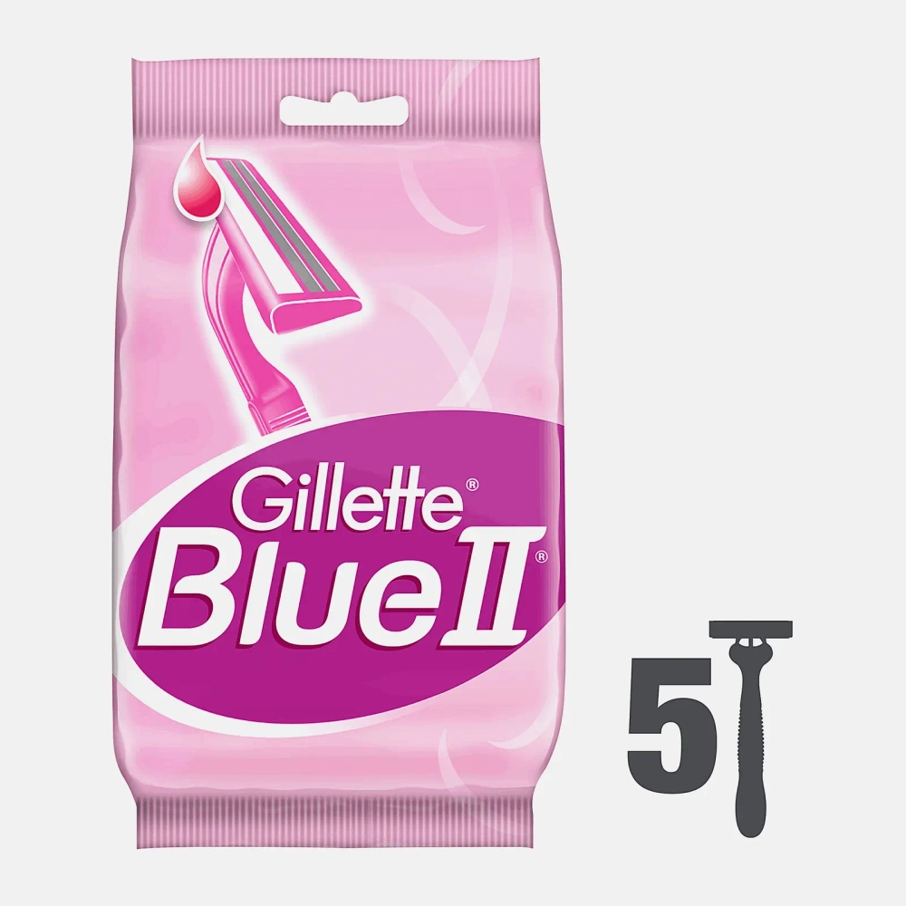 Бритва Gillette Blue II одноразовая женская 4шт+1шт подарок