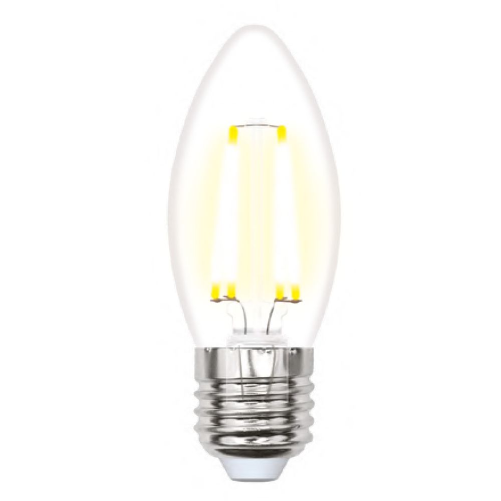 LED-C35-5W-WW-E27-CL-DIM GLA01TR Лампа светодиодная диммируемая. Форма свеча. прозрачная. Серия Air. Теплый белый свет 3000K. Картон. ТМ Uniel