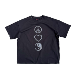 Футболка "Мир, любовь, гармония" black