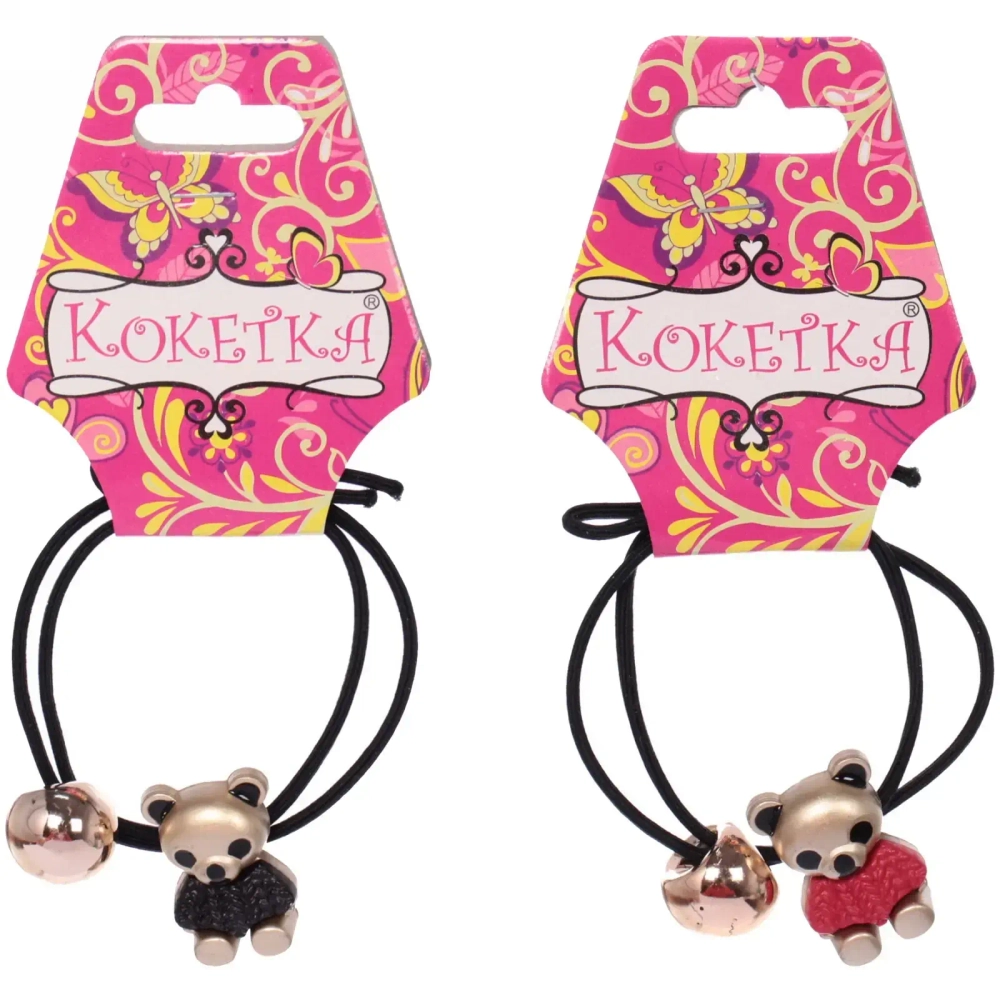 Резинка для волос 1шт «Кокетка - Aks Bambina», мишки, микс 2 цвета, d-5см