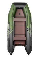 Броня-340 СК слань+киль зеленый-черный (Лодка ПВХ под мотор с усилением)