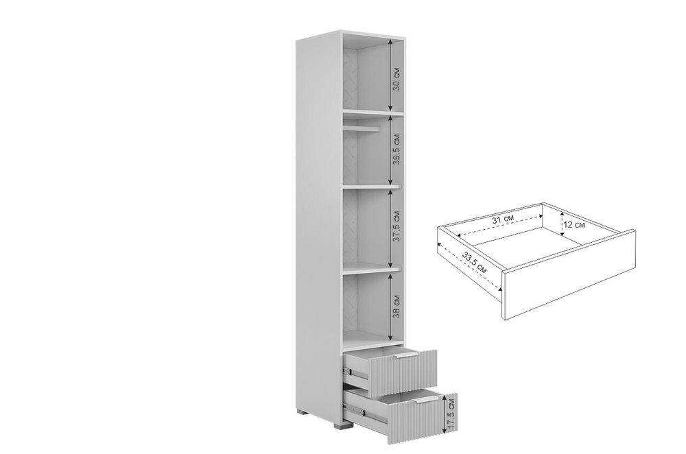 Шкаф однодверный "Зефир" 107.01, (Белое дерево/пудра розовая (эмаль))
