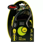 Flexi New Neon рулетка для собак S 5 м 12 кг трос желтый неон, светоотражающая