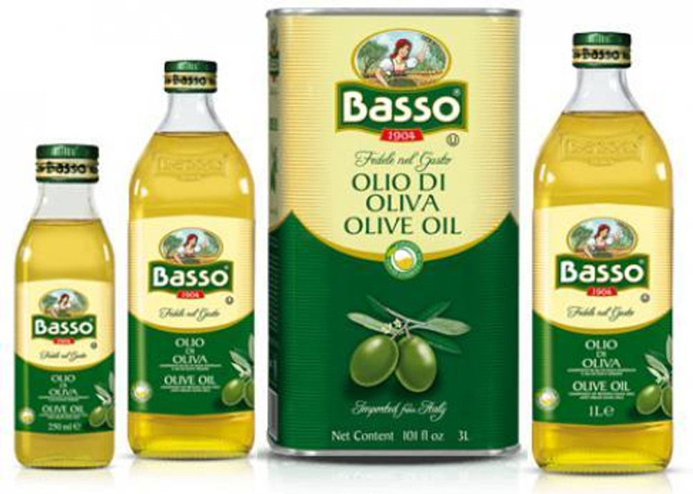 Оливковое масло BASSO (Pure) 3 литра в жестяной банке-канистре Италия