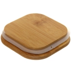 Банка для продуктов стеклянная 1200мл «Хай-Тек» с бамбуковой крышкой, квадратная 10*20см