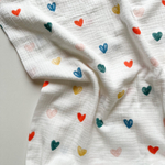Муслин Яркие сердечки
