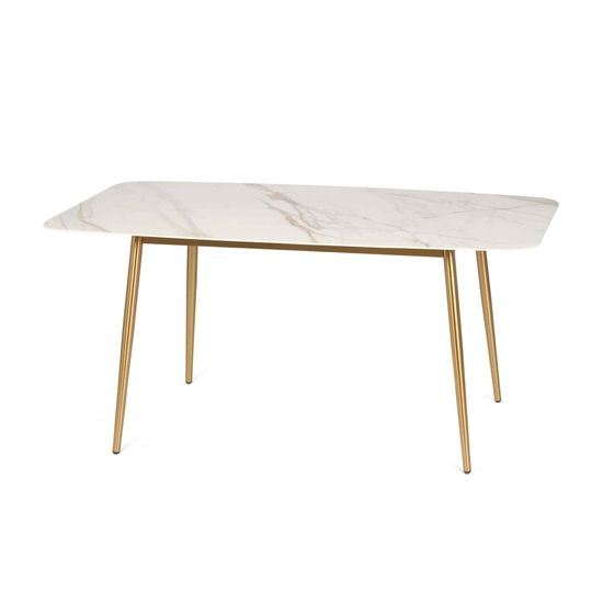 Обеденный стол Cobe 160х80 белый/золотистый
