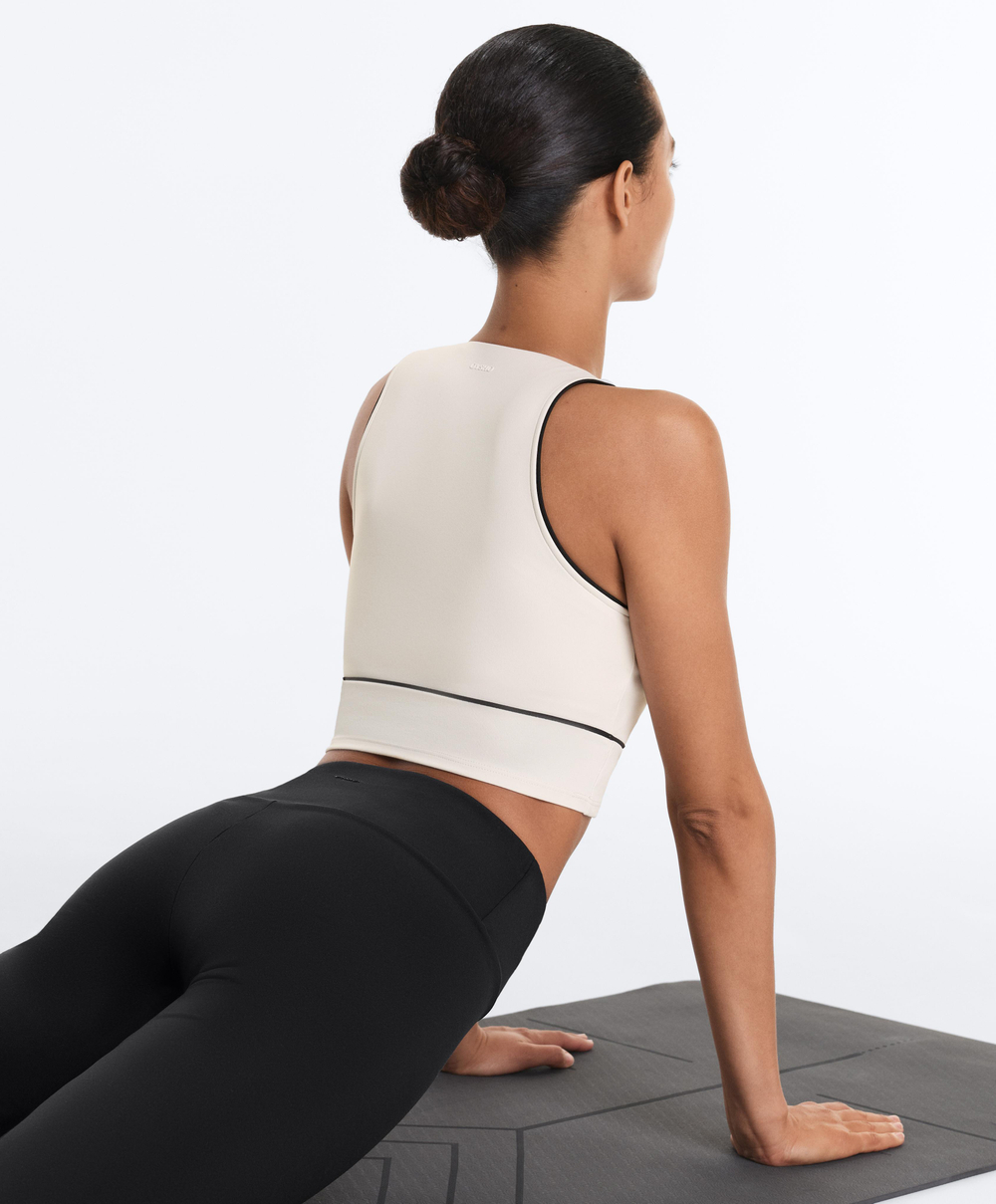 Oysho Топ без рукавов Comfortlux с завязками, экрю