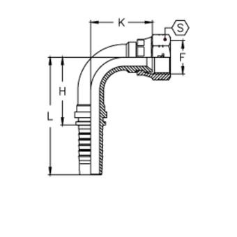 Фитинг DN 20 JIC (Г) 1.3/16 (90)