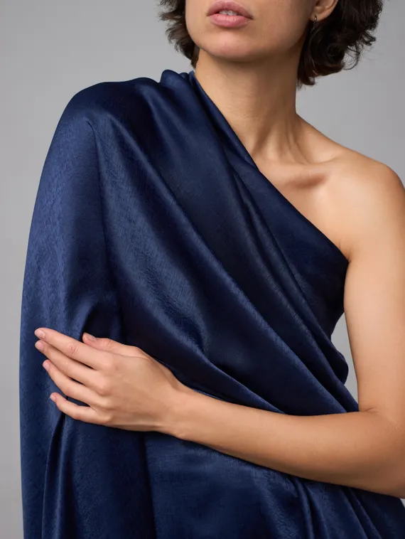 Шелк искусственный "эффект бархата" оптом, арт. 2283, Китай, темно-синий