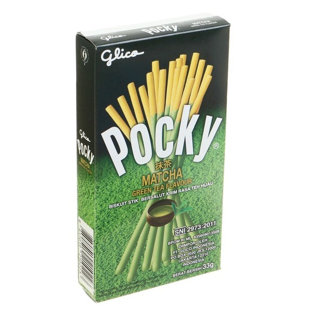 Палочки поки Pocky GLICO &quot;Зелёный чай&quot; в белом шоколаде, 33 г, Япония