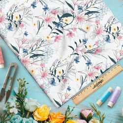 Ткань мембрана лёгкий цветочный букет