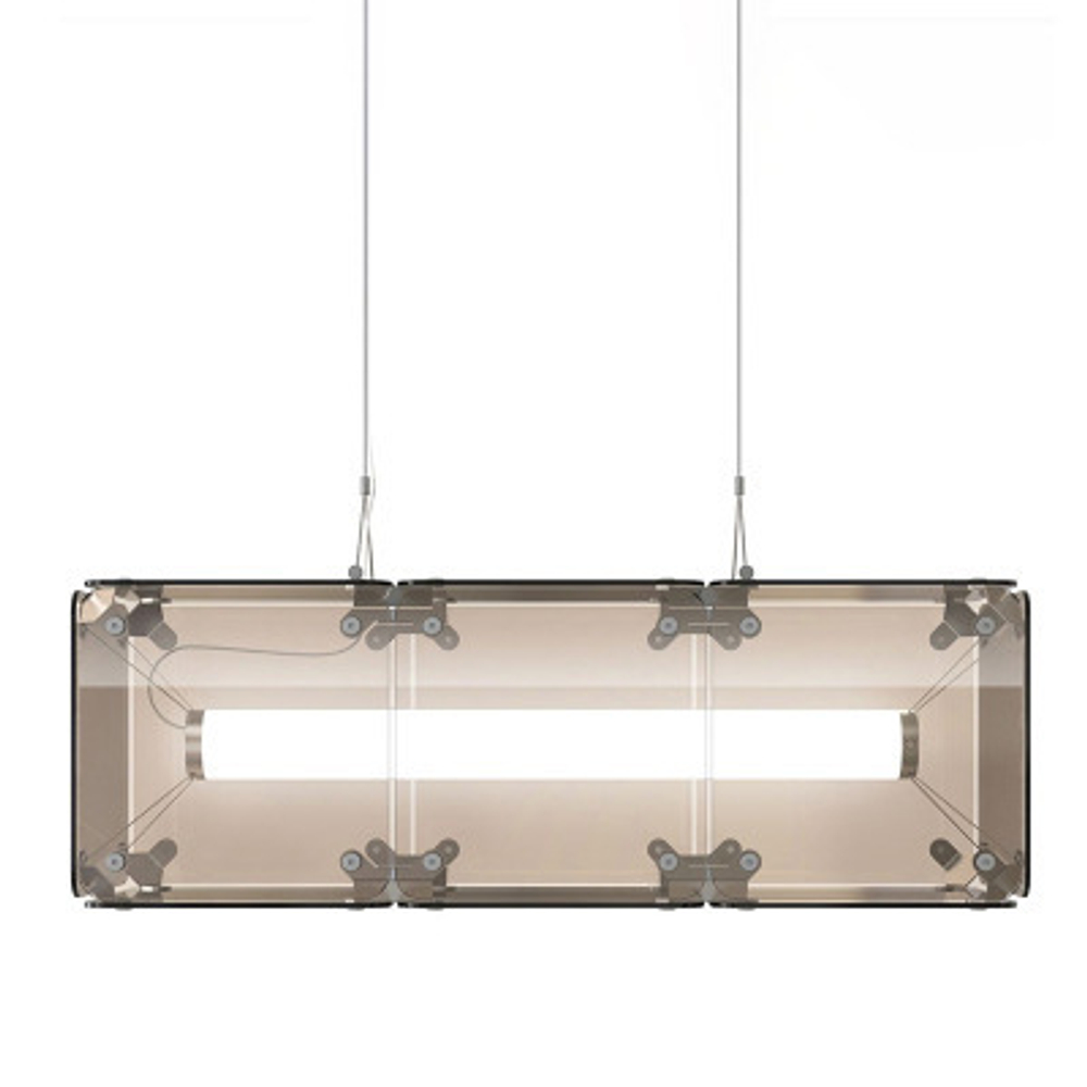Pendant design lamp  Hyperqube by Felix Monza (3 lampshade ,  Amber)