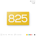 Номер на дверь 825, табличка на дверь для офиса, квартиры, кабинета, аудитории, склада, желтая 120х70 мм, Айдентика Технолоджи