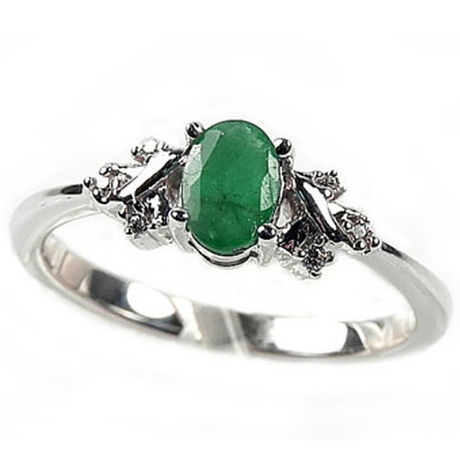 Кольцо "Лисмор" изумруд, циркон