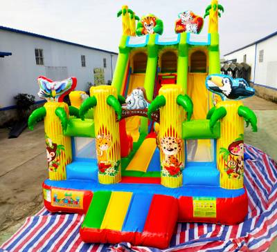 Коммерческий надувной батут «Звериная команда», 8*4*5 м