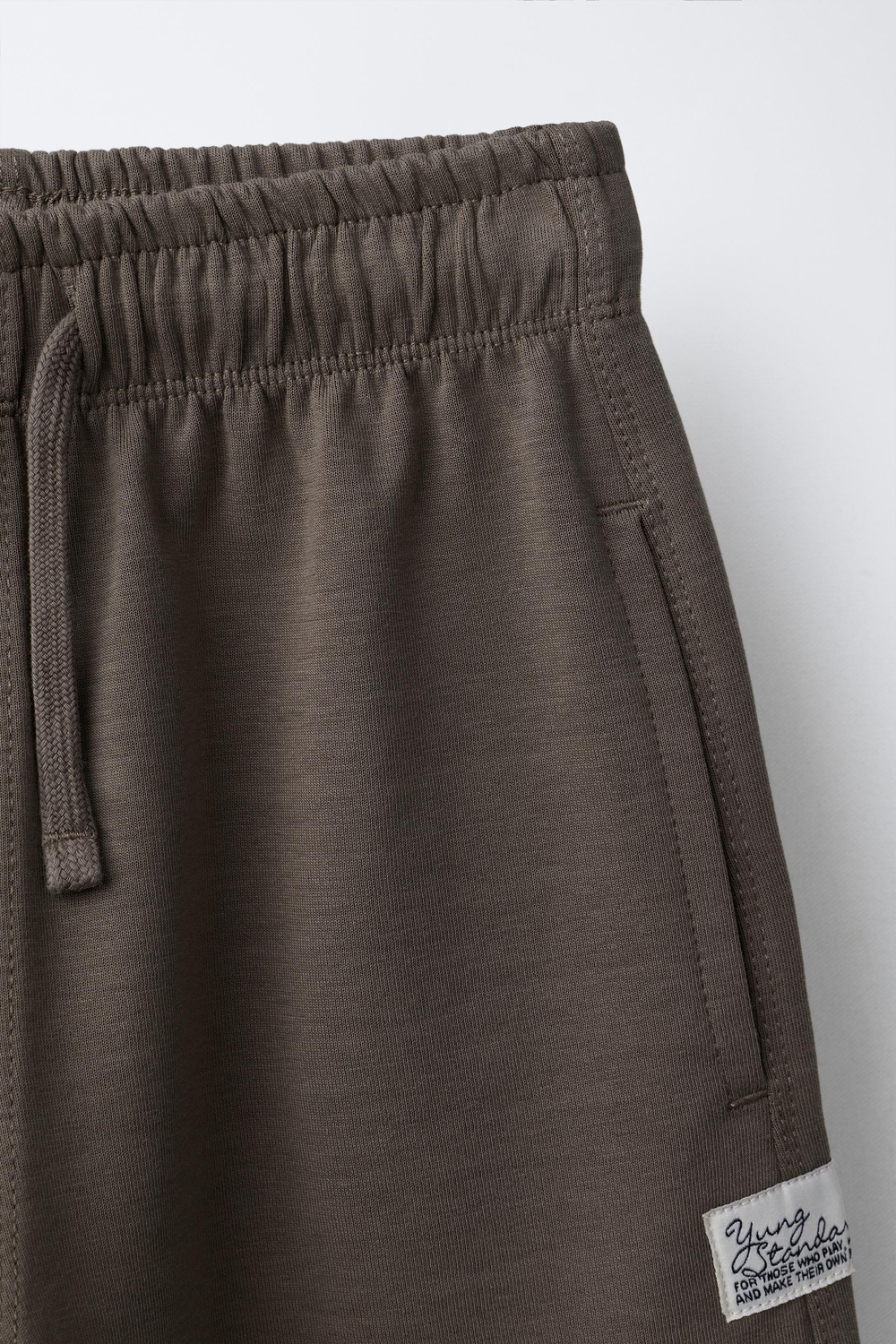 ZARA БРЮКИ STRAIGHT ИЗ МЯГКОЙ ТКАНИ INTERLOCK, КОРИЧНЕВЫЙ