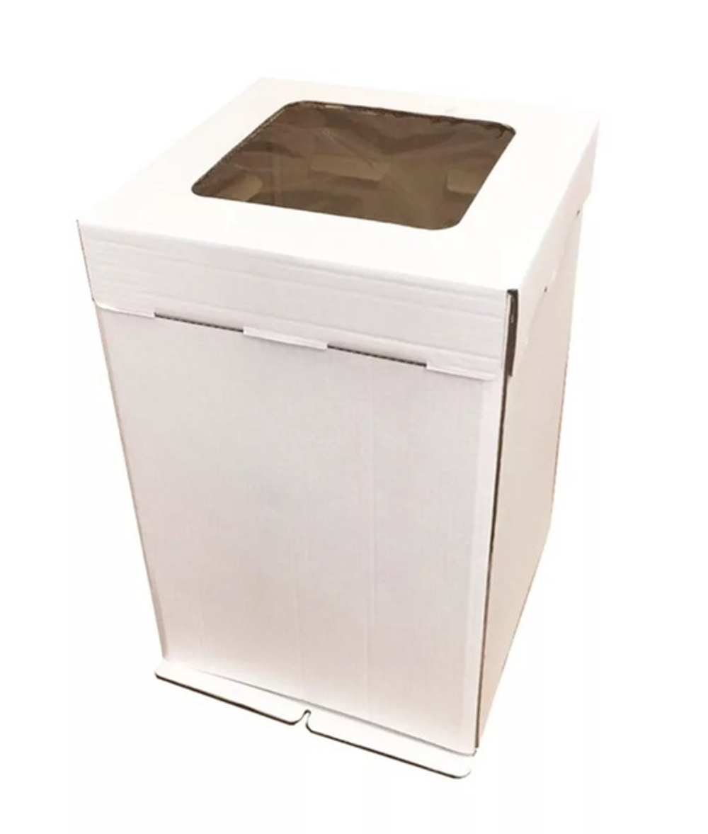 Коробка картонная усиленная гофрокартон с окном 30х30х45 см