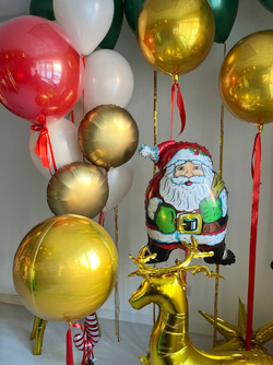 Набор воздушных шаров. шары на новый год, олень, ёлка, дед мороз №2134