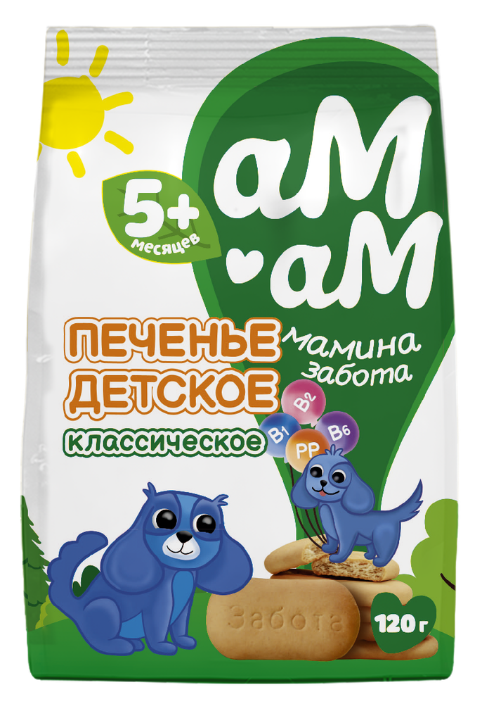 АМ-АМ Печенье классическое растворимое с витаминами и минералами с 5 мес, 120г