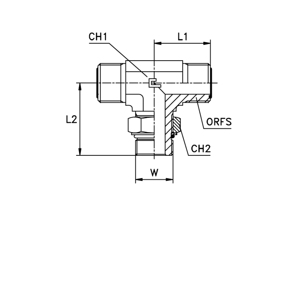 Штуцер ORFS TEE 32-1.5/8-12