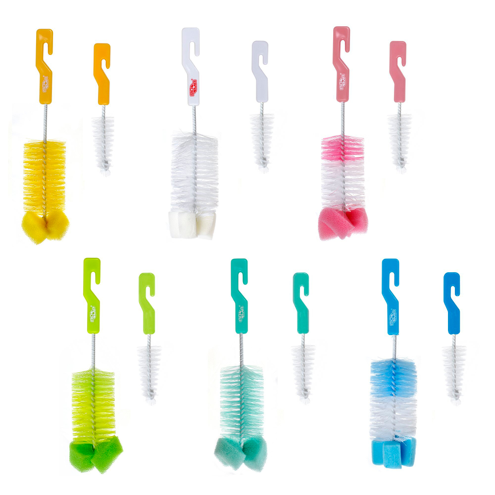 Ершики для мытья бутылочек и сосок 2 шт ПОМА, жёлтый