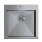 Мойка настол.монтаж 50х50 (3,0) вып 3 1/2  MIXLINE ПРО С ФАСКОЙ 20см с сифоном (сатин НАНО декор)