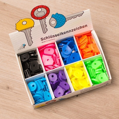 метка-FUNDA шляпка пластик (упаковка 200шт/8 цветов) (Европа)