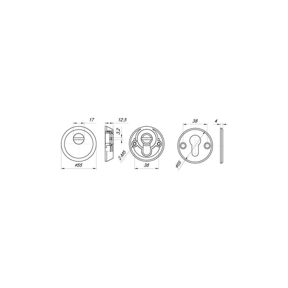 Накладка DEF.SH-al/R-EXT.5513 (A5513) тех упаковка, винт M5x90 SN матовый никель