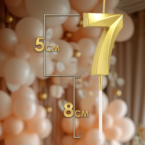 Свеча в торт на шпажке «‎Грань», цифра "7", золотая, 5 см