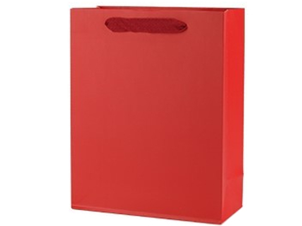 269123 Пакет подарочный ручки-ленты 263*220*90 мм, бумага красный