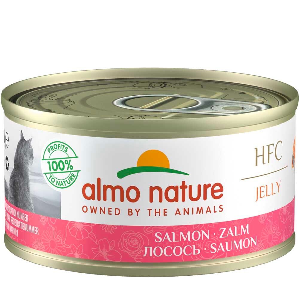 Almo Nature консервы для кошек &quot;HFC Jelly&quot; с лососем (55% рыбы) (желе) 70 г банка