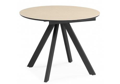 Керамический стол Woodville Трейси 90 okara light yellow, черный