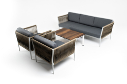"Касабланка" лаунж-зона плетеная из роупа 5-местная, цвет серый