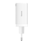 Сетевое зарядное устройство Baseus GaN5 Pro Fast Charger 2C+U 65W, White (CCGP120202)