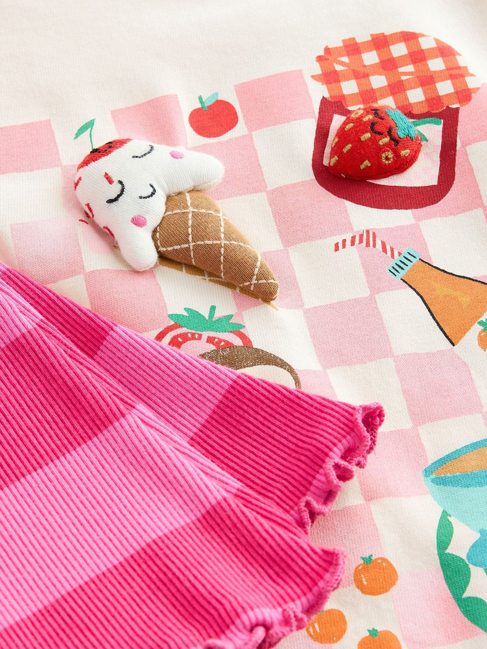 Футболка и легинсы-клеш в комплекте для девочки Next AD5-474, Розовый, Молочный