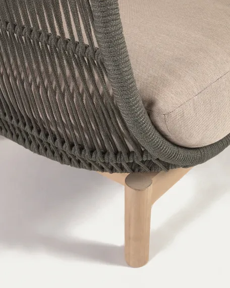 Уличное кресло Catalina, зеленый корд, массив акации