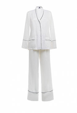 Костюм пижамный брючный белый 20-02-24 SS