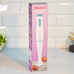 Блендер погружной SA-6267W, 600Вт, 2 скорости, пластиковая насадка, белый/синий