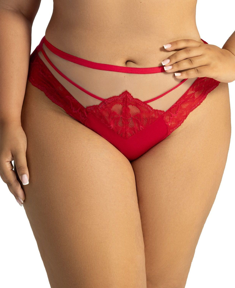 Трусики-слипы со средней линией талии Grace (Размер: L) (Цвет: красный)