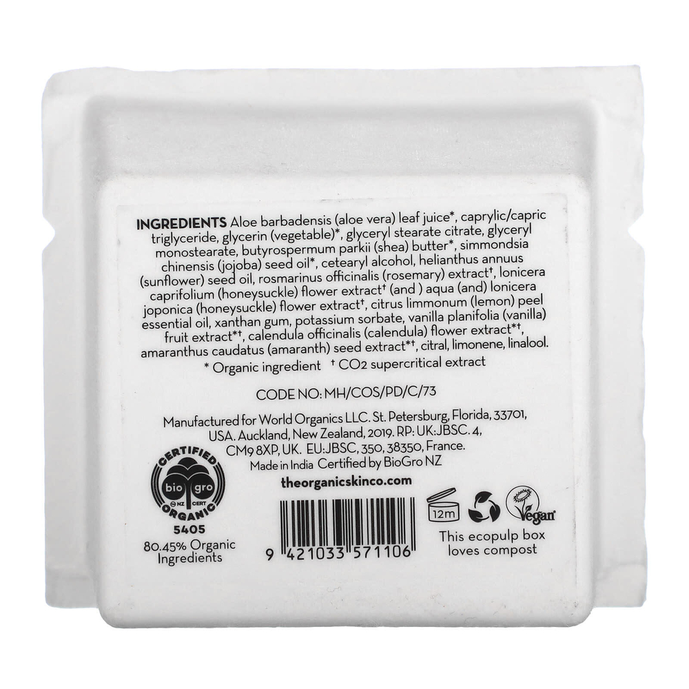 The Organic Skin Co., Hydration Agent, увлажняющий крем, ваниль и амарант, 50 мл (1,7 жидк. унц.)