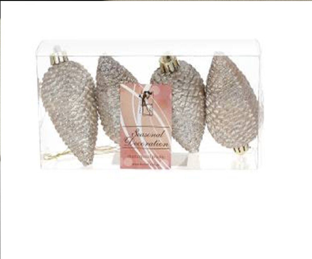 GAEM Набор из 4шт Украшение новогоднее "Шишка", L17 W8,5 H5 см