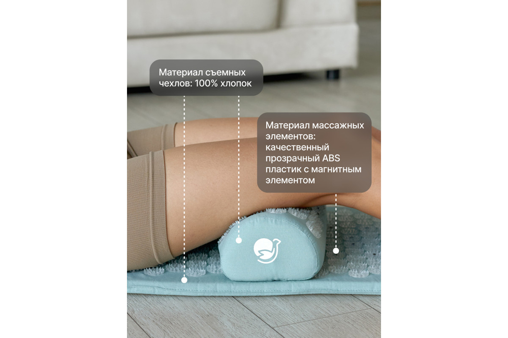 Набор: коврик и валик для акупунктуры с магнитами CleverCare