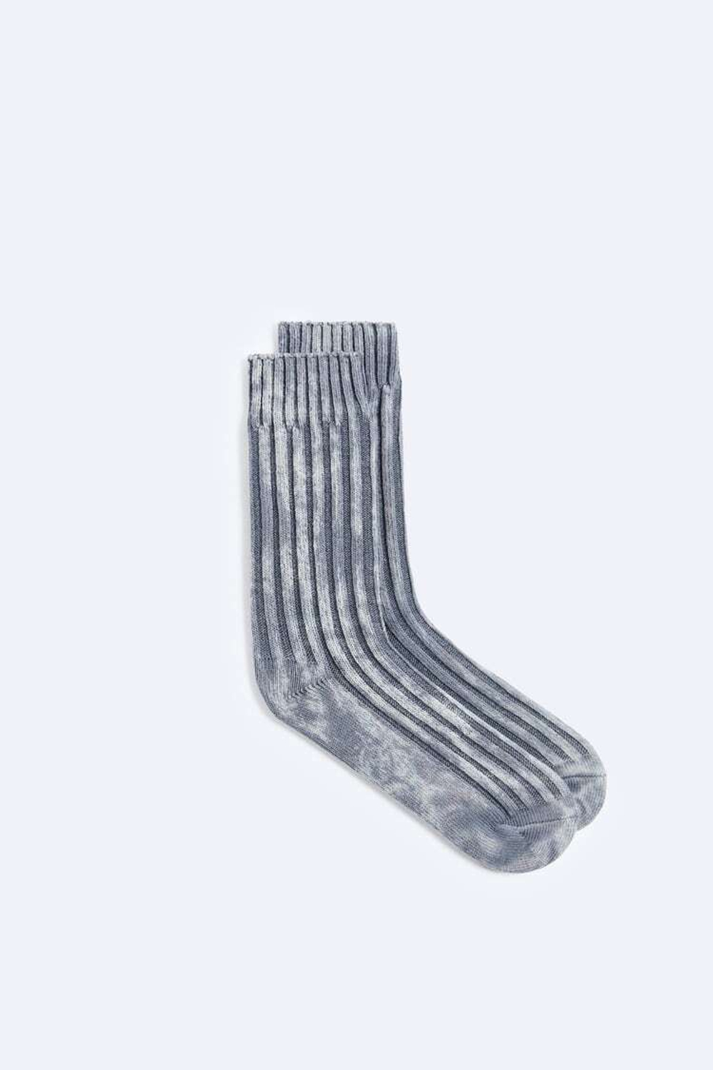 ZARA НОСКИ В РУБЧИК С ЭФФЕКТОМ ПОТЕРТОСТИ, СЕРЫЙ
