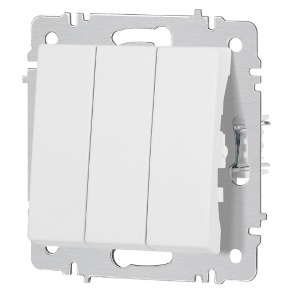 Выключатель Intro Accent 6-106-01М тройной, 10А-250В, IP20, СУ, AL/CU, белый матовый