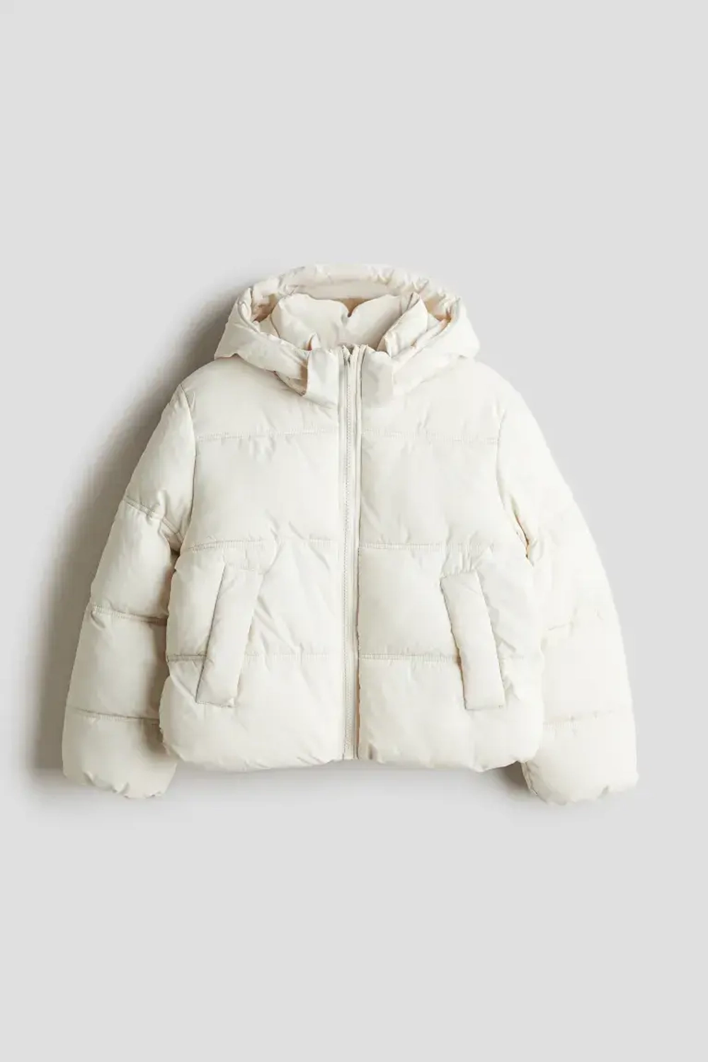 H&M Пуховая куртка с капюшоном, светло-бежевый