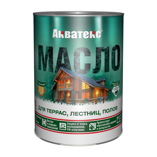 Масло д/террас, лестниц, полов  АКВАТЕКС бесцвет. матов. 0,75л  (Рогнеда)