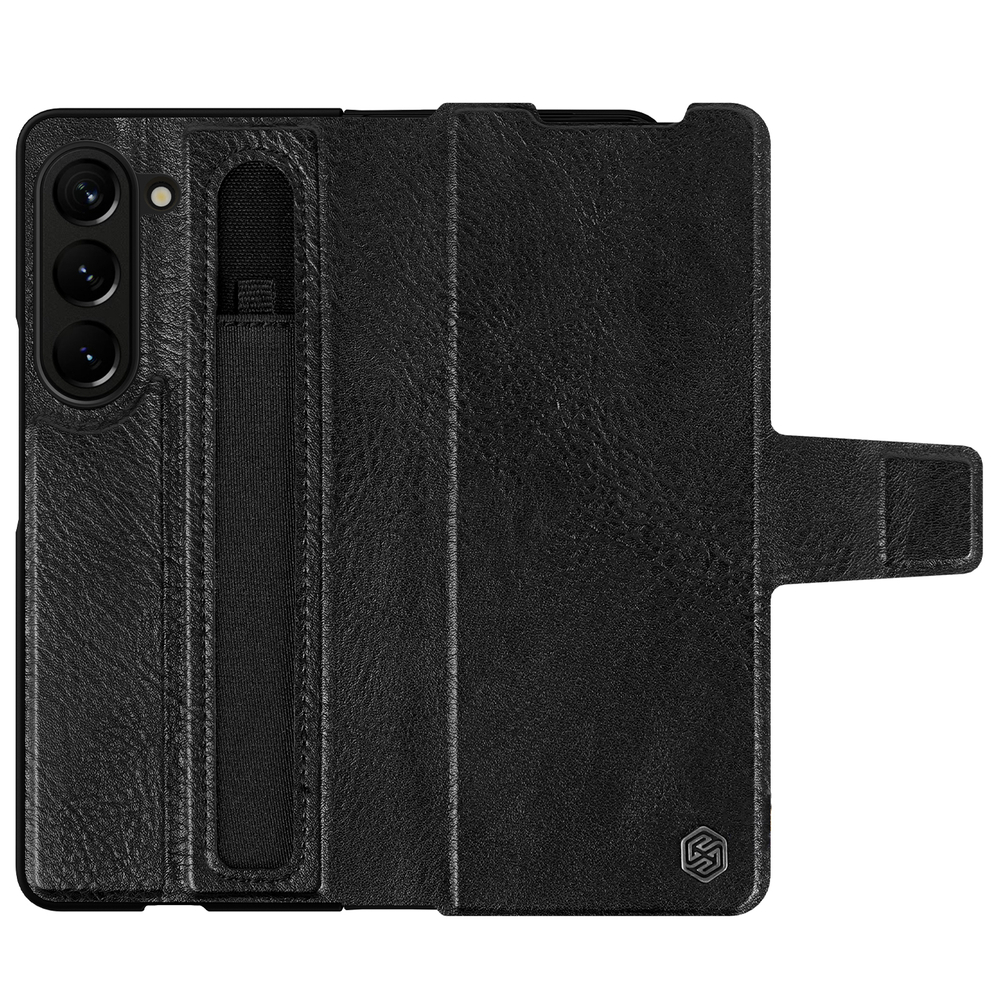 Кожаный чехол от Nillkin для Samsung Galaxy Z Fold 5, серия Aoge Leather Case с эластичным карманом для хранения S-pen