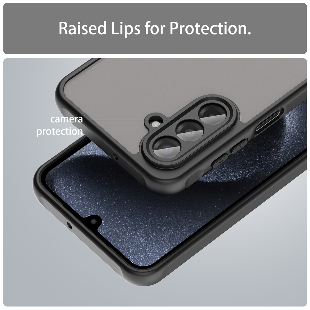 Чехол с черными боковыми рамками для Samsung Galaxy A17 5G, задняя крышка прозрачная тонированная